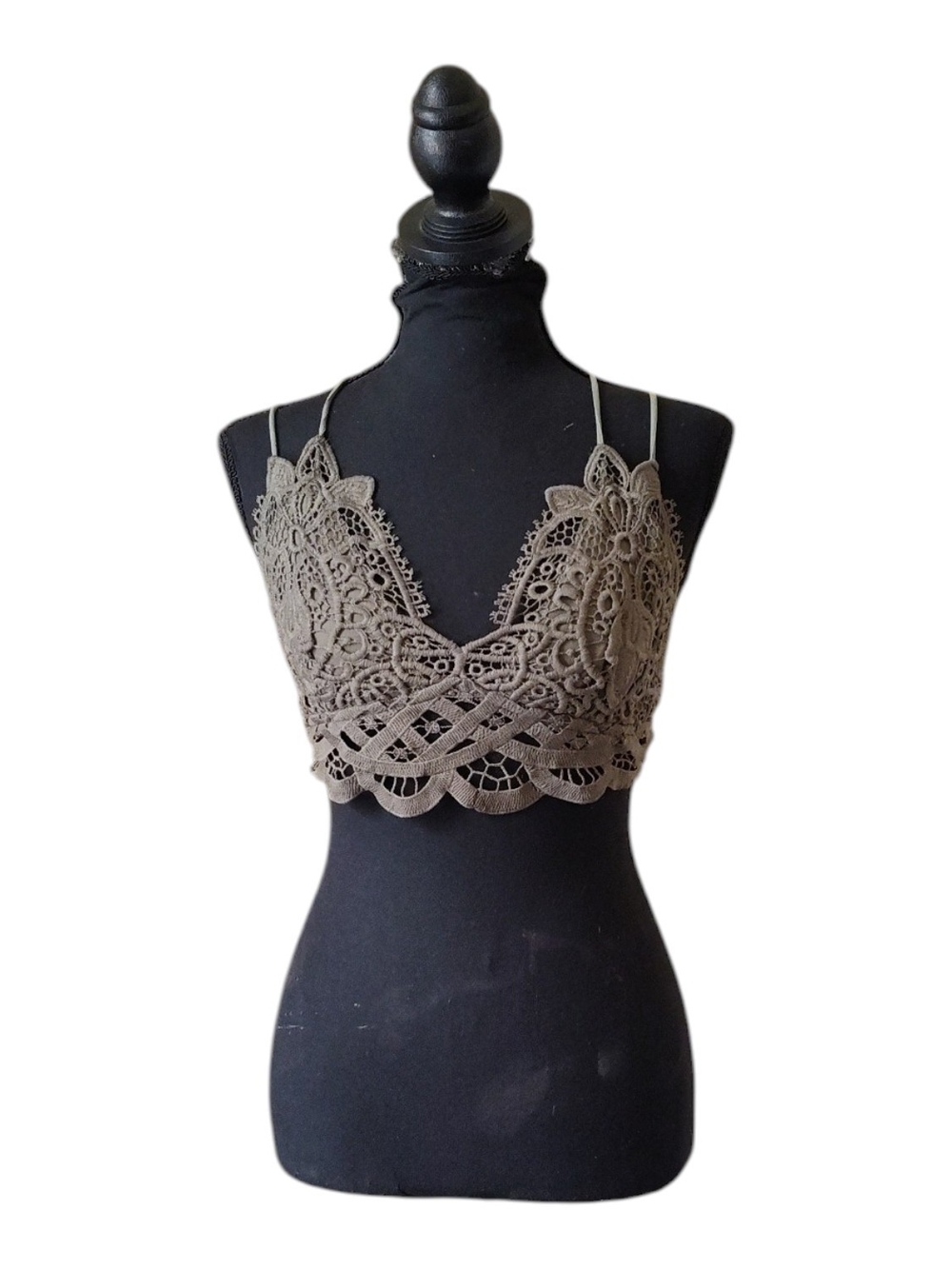 UE Olive Green Crochet Lace Bandeau Bralette